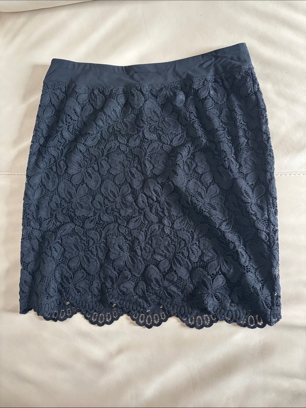 Lace Floral Pencil Skirt - Black